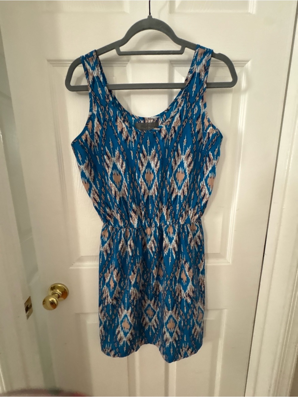 Anthropologie Sunday in Brooklyn Blue Printed Sleeveless Summer Dress Medium